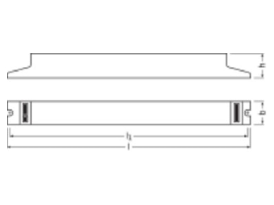 Dimensional drawing LEDVANCE QTi DALI 1x58 DIM Electronic ballast 1x58W