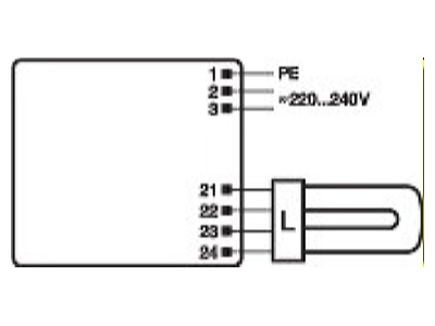 Connection diagram LEDVANCE QTPM1X26 42 220 240S Electronic ballast 1x26   42W
