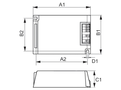 Dimensional drawing Signify Lampen HID PV C 35 S CDM Electronic ballast 1x35W