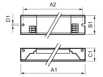 Dimensional drawing Philips Licht HF P 136 TL D III Electronic ballast 1x18   36W