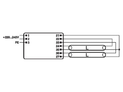 Anschlussbild LEDVANCE QTi 2x14 24 21 39GII EVG