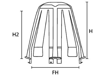 Dimensional drawing Hellermann Tyton SpotClipII 148 00098 Distance holder for luminaires