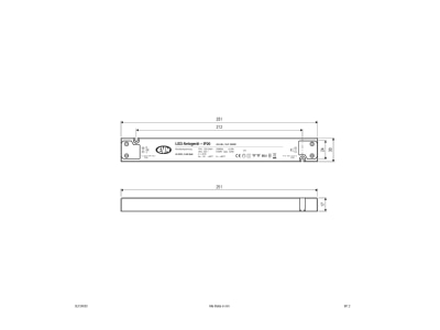 Dimensional drawing EVN SLF 24 030 LED driver