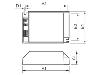 Dimensional drawing Philips Licht HID AV C 35 70 S CDM Electronic ballast 1x35   70W
