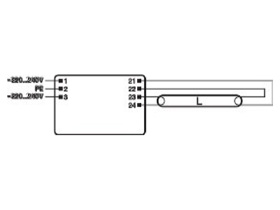 Connection diagram LEDVANCE QT FIT 5 8 1x18 39 Electronic ballast 1x18W

