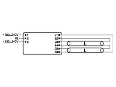 Wiring plan LEDVANCE QTP OPTIMAL 2x54 58 Ballast 
