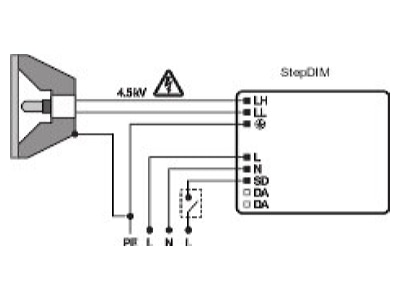 Connection diagram LEDVANCE PTo 100 220 240 3DIM Electronic ballast 1x100W
