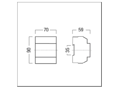 Dimensional drawing Zumtobel LM 4UAS2 Switch actuator for home automation