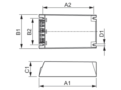 Dimensional drawing Philips Licht HID PV Xt  24147800 Electronic ballast 1x140W HID PV Xt 24147800