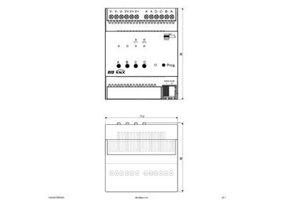 Dimensional drawing EVN KNXDSK1236 4x5A Controller for luminaires   KNX Dimmer Unicolor 4x5A 33 6 100 8W 