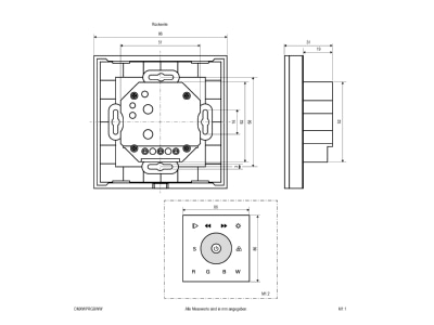 Dimensional drawing EVN DMX WP RGB W ws Controller for luminaires