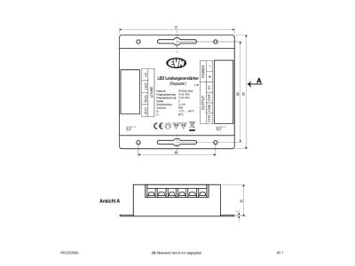 Dimensional drawing EVN PR12243X8A Controller for luminaires