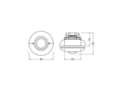 Dimensional drawing LEDVANCE LUXEYE SENSE DALI BT Light control system component