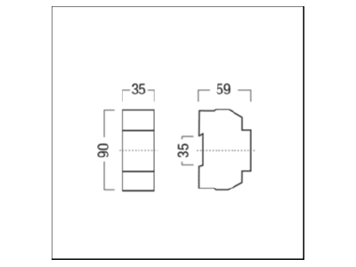 Dimensional drawing Zumtobel DALI BVS2 Button panel for bus system