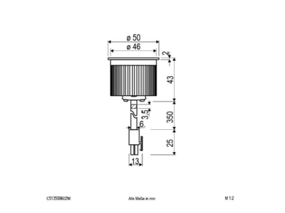 Dimensional drawing EVN C5135006D2W LED module white
