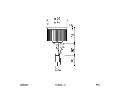 Dimensional drawing EVN C513500927 LED module white
