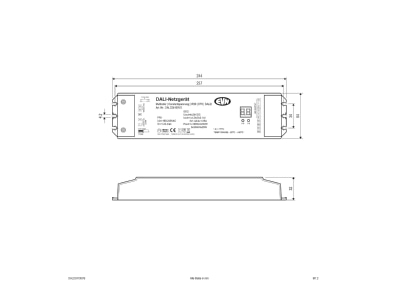 Mazeichnung EVN DALD24100VS DALI LED Steuerung 24V DC 4x1 05A