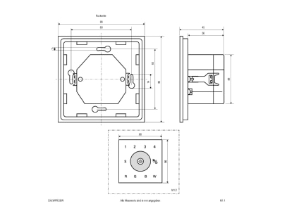 Mazeichnung EVN DALWPRGBW DALI Wandpanel RGB W 100 240V AC