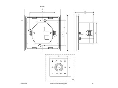 Mazeichnung EVN DALWPWWCW DALI Wandpanel 100 240V AC