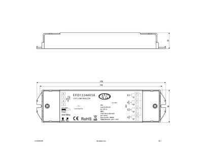 Dimensional drawing EVN EFD12244X5A Controller for luminaires