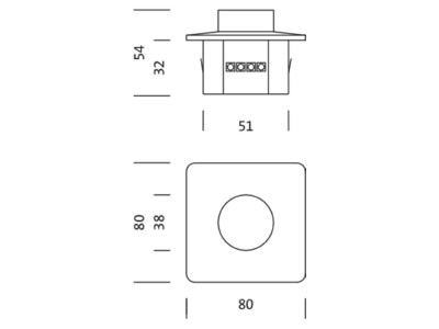 Dimensional drawing Siteco 5LZ902050TW Light control system component