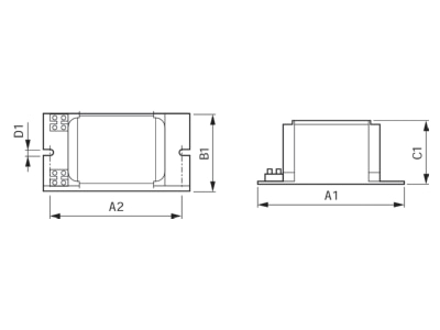 Dimensional drawing Signify Lampen BSN250K302  74102300 Conventional ballast 1x250W BSN250K302 74102300