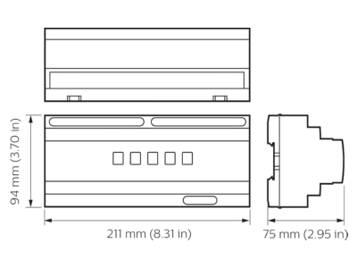 Dimensional drawing Philips Licht DDBC516FR Electronic light controller