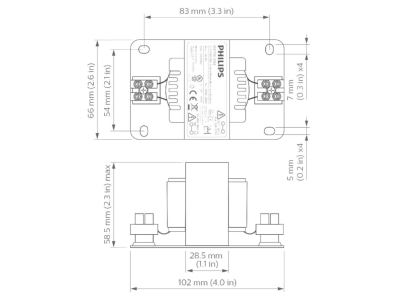 Dimensional drawing Philips Licht LLC7740 00  72395100 Control unit for lighting control