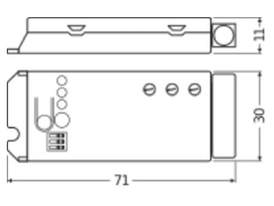 Dimensional drawing LEDVANCE DALIECO SWARMADAPTER Extension module for lighting control