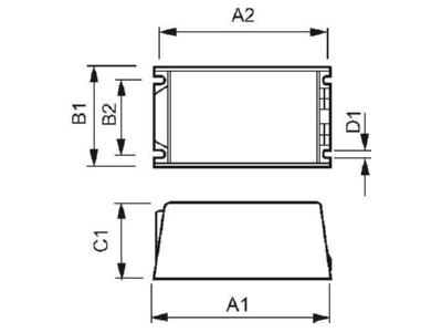 Dimensional drawing Philips Licht HID DV PRO  22269900 Electronic ballast 1x210W HID DV PRO 22269900