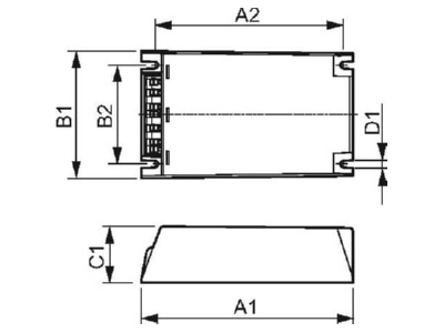 Dimensional drawing Philips Licht HID DV PRO  66922700 Electronic ballast 1x150W HID DV PRO 66922700