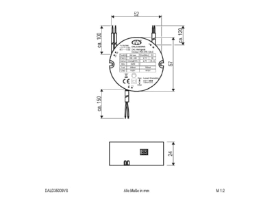 Mazeichnung EVN DALD35009VS DALI LED Steuerung 350mA m NG230V