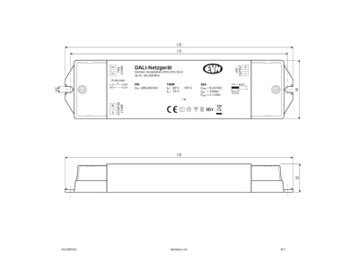 Mazeichnung EVN DALD35015VS DALI LED Steuerung 350mA mit NG230V