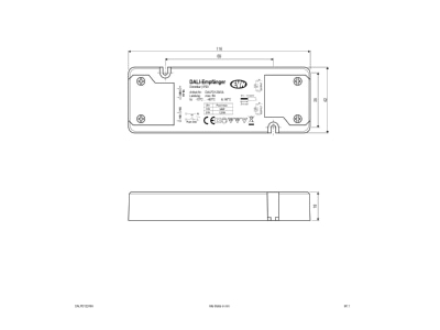 Dimensional drawing EVN DALPD12245A Controller for luminaires