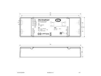 Mazeichnung EVN DALPD812244X5A DALI LED Steuerung 12 36VDC 1152W