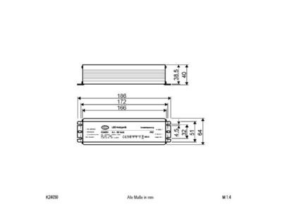 Mazeichnung EVN K24050 LED Netzgeraet NG24VDC0 1 50W IP67