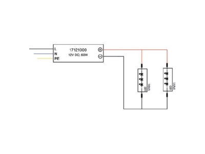 Mazeichnung Brumberg 17121000 LED Netzgeraet IP67 12V 60W max  5A