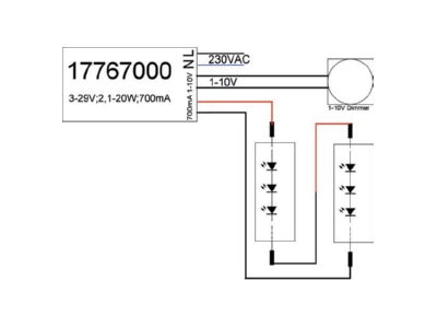 Mazeichnung Brumberg 17767010 LED Konverter 700mA 1 10V dimmbar