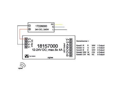 Mazeichnung Brumberg 18157000 ZigBee Dimmer IP20 12 24V DC