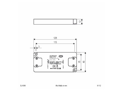 Mazeichnung EVN SLK006 LED Netzgeraet 12V 0 1 6W