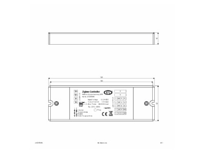 Dimensional drawing EVN ZB12245X4A System component for lighting control