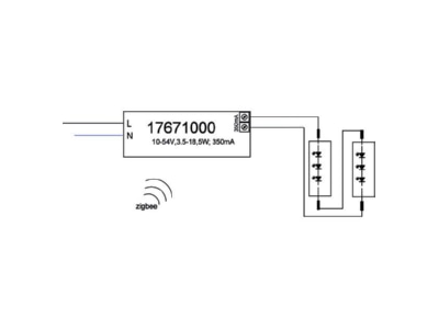 Ma�zeichnung Brumberg 17671010 LED Konverter Zigbee 350mA 3 5 18 5W