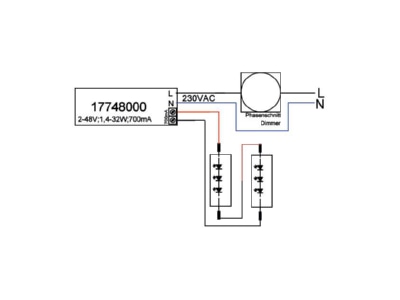 Ma�zeichnung Brumberg 17748010 LED Konverter Phasenabsch  700mA 1 4 32W