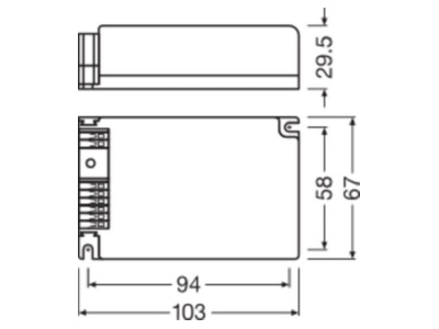 Mazeichnung LEDVANCE OTFIT75 220240 1A6CS LED Betriebsgeraet
