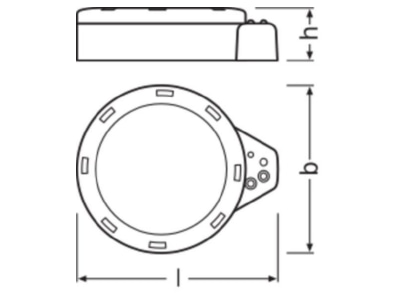 Dimensional drawing LEDVANCE DALICOUPLER LSHIGHG2 Multi sensor for lighting control