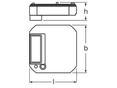 Dimensional drawing LEDVANCE DALICOUPLER PUSHB G2 Light control system component