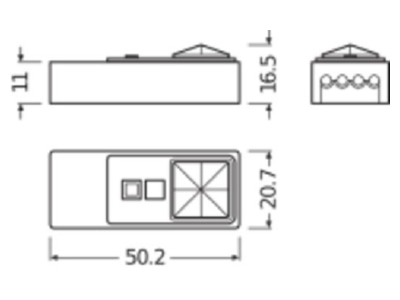 Dimensional drawing LEDVANCE DALISENSORLSPDLIUFG2 Multi sensor for lighting control