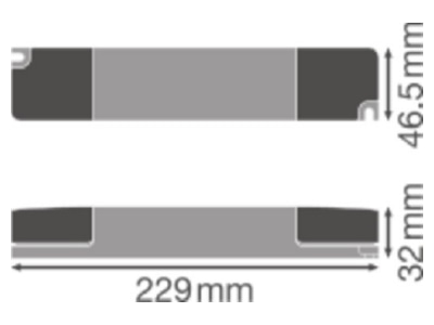 Mazeichnung LEDVANCE DRDALISUP45220240 24 LED Betriebsgeraet m DALI Schnittstelle