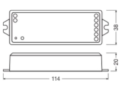 Dimensional drawing LEDVANCE LCRFCONTROL24VRGBWTW Electronic light controller