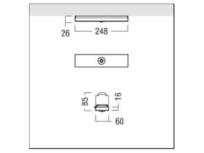 Dimensional drawing Zumtobel MSENS MC TEC GP SR Movement sensor for luminaires